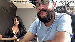 Manager makes teen 18+ brunette sign contracts before first time cumshot facial from sucking licking blowjob in beautiful office.