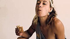 i love eating and fucking in reverse cowgirl with that food fetish twist, riding hard all the way.