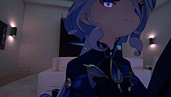 in this casual vr tale, yukoshvr shows kafka and furina alternating playful interactions with the goth boy character.