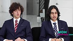 milfs are stepping up to handle their step sons' virginity issues through group sessions