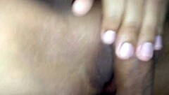 Amateur couple rubs tight wet pussy leading to creampie orgasm