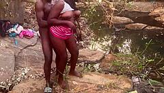 ebony babe with perfect boobs gets hairy big ass fucked rough doggystyle in stream.