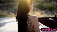 big ass milf shows hairy pussy outdoors