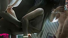 super hot threesome with fita cloud and aerith breeding