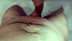 she spies on her stepson in the shower, then licks and kisses while fingering his cock until he finishes in her mouth.