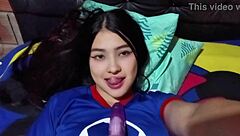 she waited for the cuckold to leave then gave her ass shaking mexican brunette body to that big cock dildo in real homemade spanking