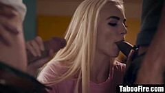 hey, how does this teen stepdaughter handle double penetration from stepfather and teacher?