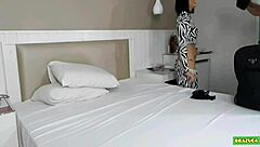 Behind the scenes with this sexy latina teen 18+ duda pimentinha preparing for her porn scene, looking hot in lingerie.