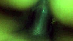 Teen receives huge creampie after riding black cock.