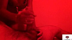 I give a blowjob and handjob to a skinny amateur