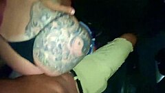 Blonde teen shakes ass in car ride