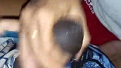 Neighbor gives intense deepthroat blowjob during movie night.