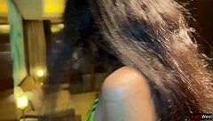 the pool girl brings a stranger to orgasm in three minutes inside the hotel room