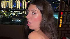 the pool girl brings a stranger to orgasm in three minutes inside the hotel room