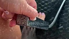 The hot aesthetic stepsis enjoys sunny shower as teen amateur from Los Angeles.