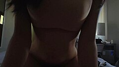 My friend's wife with natural big boobs looks so sexy riding my dick.