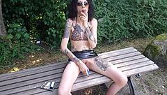 Lucy Ravenblood Smokes And Uses Dildo In Public Park