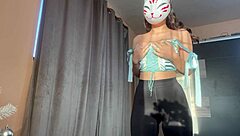 Beautiful ebony girl in doggystyle masturbation