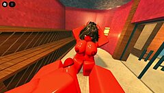 this demon girl seducing me with her hot oiled body in the sauna on roblox