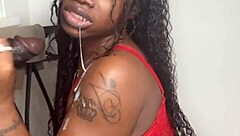 Keisha Minaj sucks stepbrother's big black cock