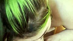 Nikki Greaves sucks that huge goth cock.