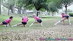 Hot teen 18+ sluts get pounded by big cocks at a wild party with blowjobs and facials.