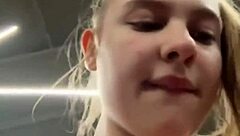 young amateur with fat tits and big ass goes extreme with public fingering at the gym