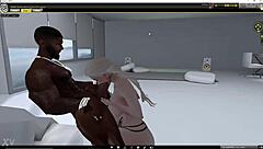 White slut eagerly gives sloppy deepthroat to monster big black cock in intense session