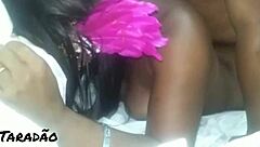 Ebony Amateur Moans Loudly During Intense Blowbang Anal