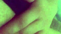 Latina masturbates in the morning, touching her boobs and tits