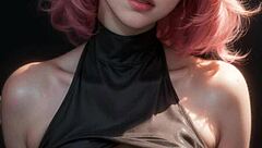 Beautiful AI-generated model girl with big tits in art style 88