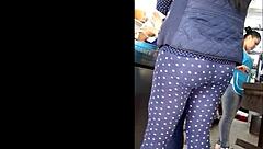 A voyeur spies on an ass hidden in quesadillas during a sneaky encounter