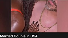 Horny Black Model Gagged Handcuffed Getting Dick Rides Glass Dildo And Playing With Pussy