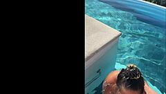 girlfriend gives deepthroat bj at infinity pool in costa rica.