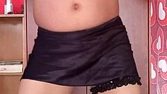 girl dancing in pink thong with sparkles wearing nylon and pantyhose