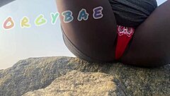 Couple Voyeur Play at Public Bar and Beach