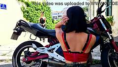 Pretty biker girl licks pussy