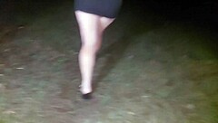 curvy ass fucked rough by two dicks on roadside!