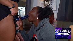 The housewife got surprised by a strap-on for naughty lesbian fun