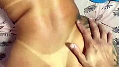 Brazilian wife in lingerie takes a monster cock at home.