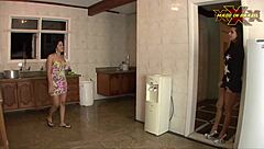 Bisexual latina brunette amateur pornstar goes down on her maid in steamy lesbian encounter