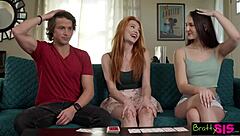 i said simon says stick it in your stepsis, but it's a hot 3some with redhead