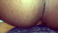 ebony babe plays with her pussy during football game 😈