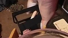 The MILF enjoys a DILDO CHAIR ORGASM with her big ass.