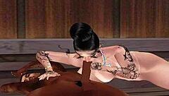 i'm sucking merxyrs big black cock on imvu, it's so huge i can barely take it