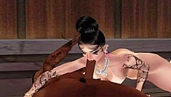 i'm sucking merxyrs big black cock on imvu, it's so huge i can barely take it