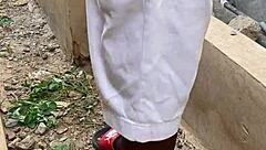 he gave me a hot short fuck with his monster cock outdoor