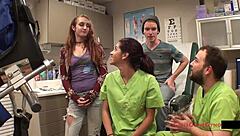 Ami Rogue's humiliating nurse physical with vibrator