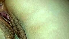 bent over milf gets creampie in doggystyle