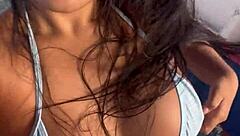 brazilian latina wife in bikini on boat ride